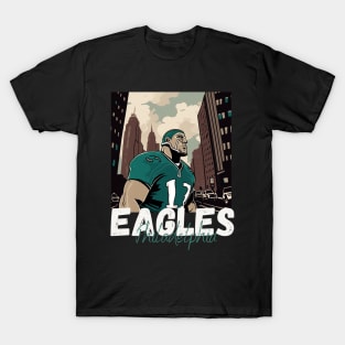 Philadelphia eagles football player graphic design cartoon style beautiful artwork T-Shirt